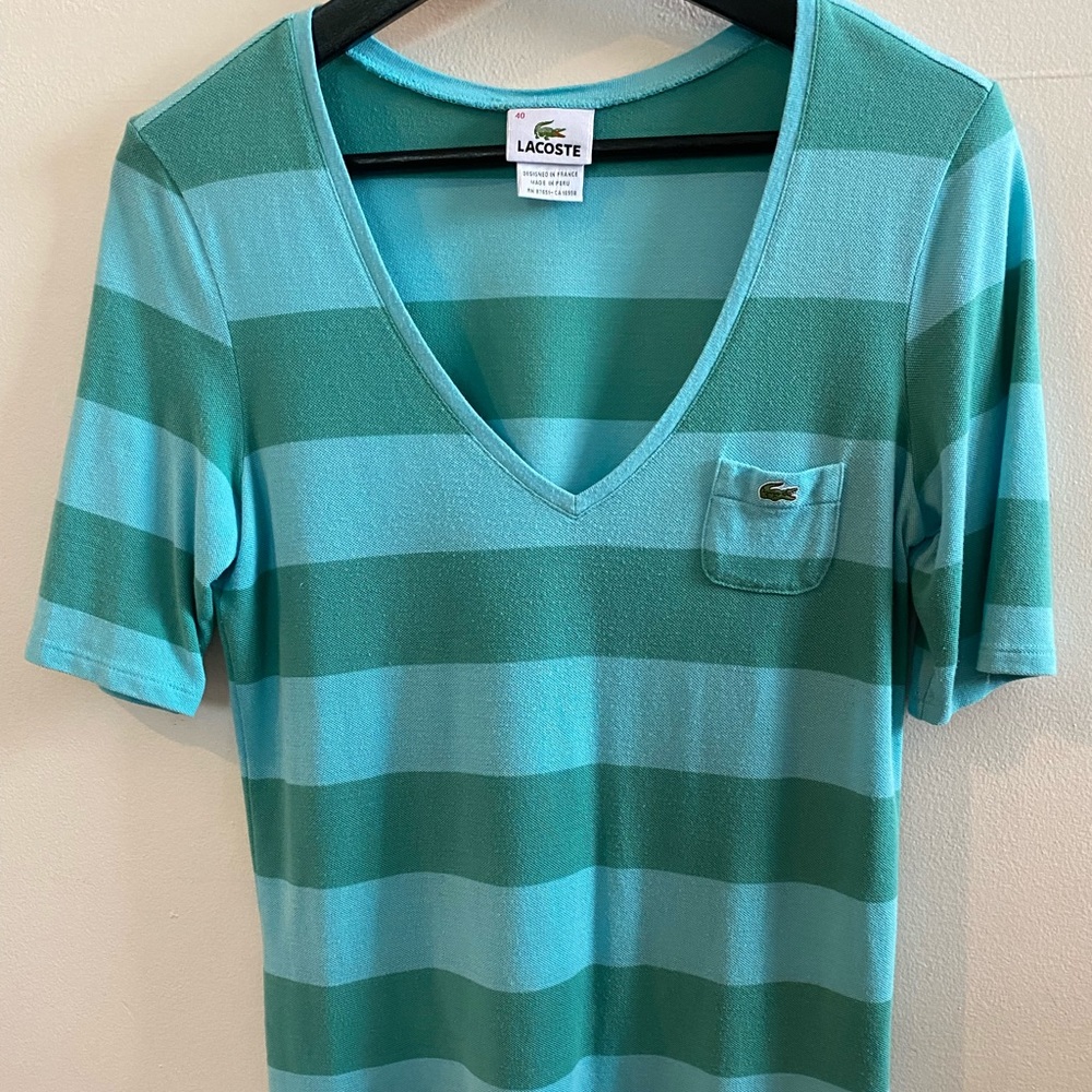 Lacoste ladies short sleeve tee shirt.